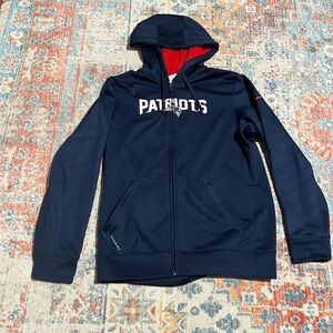 Patriots NFL therma-fit blue hoodie long-sleeved zip up